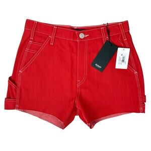 Hudson Carpenter Short Women’s 
Sz 28 Jasper (red) Utility Hammer Loop Raw Hem